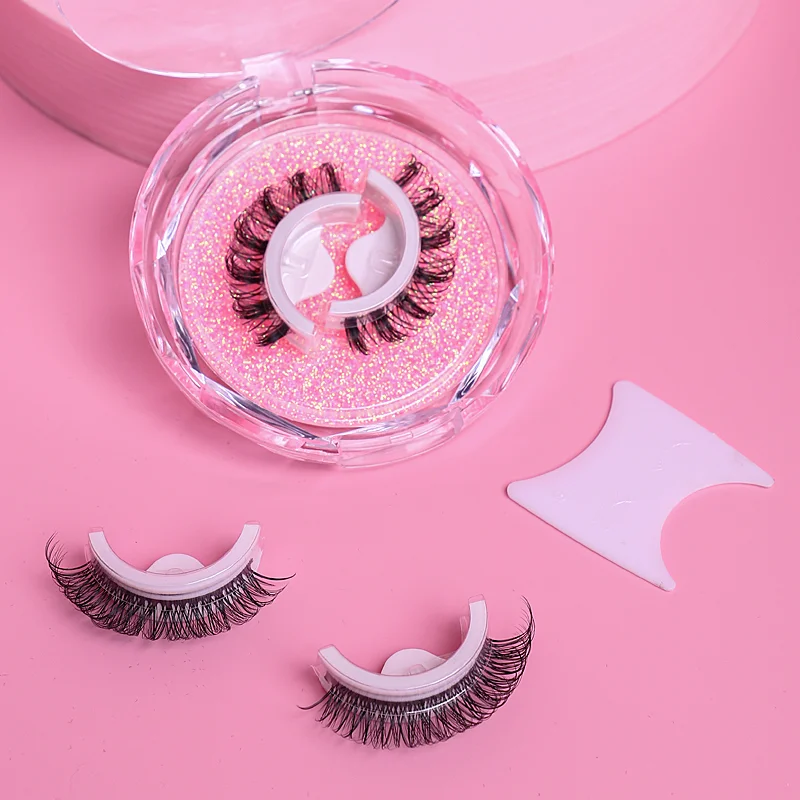 1 paio di ciglia finte autoadesive riutilizzabili naturali multiple reversibili senza colla paia di ciglia finte calde