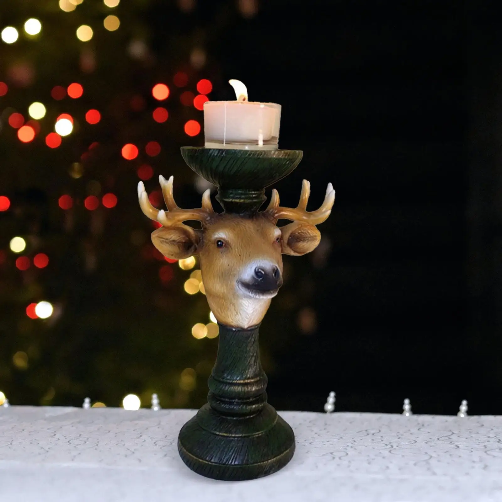 Deer Candlestick Elk Resin Statue Party Christmas Reindeer Candle Holder