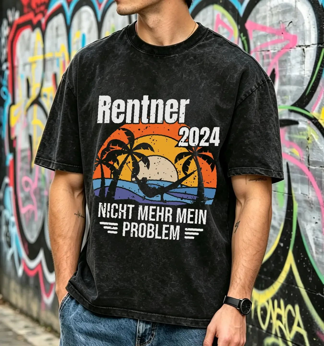 washed T Shirt Rentner 2024 Ruhestand Nicht mehr mein Problem Lustiger Spruch Herren long or short sleeves vintage Washed