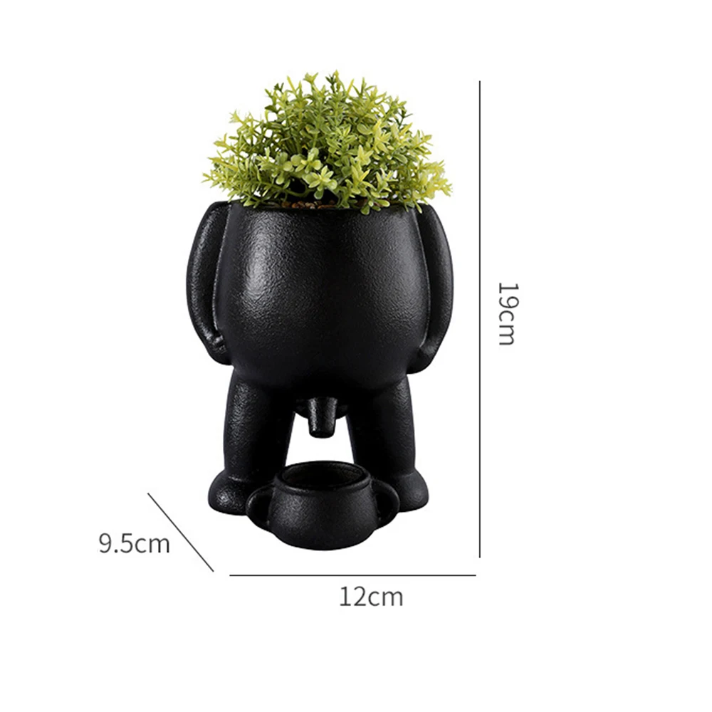 Spoof Ceramic Peeing Potted Plant Pot Shape Creative Flower Pots Funny Wear Resistant Bedroom Patios Living Room Ornament Gift