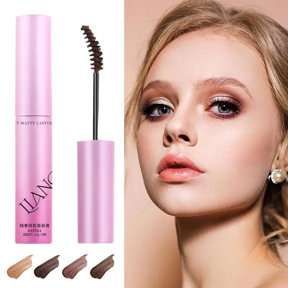 Natuurlijke 4-kleuren Verven Wenkbrauwcrème Niet-vlekken Langdurige Wenkbrauwcrème Waterdicht Zweetbestendig Wimpers Mascara voor Vrouwen