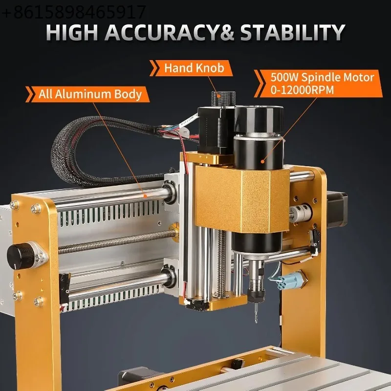 CNC3018pro Machine 500W All-Metal CNC Router Machine 3 Axis Limit Switches & Emergency-Stop with GRBL Offline Control
