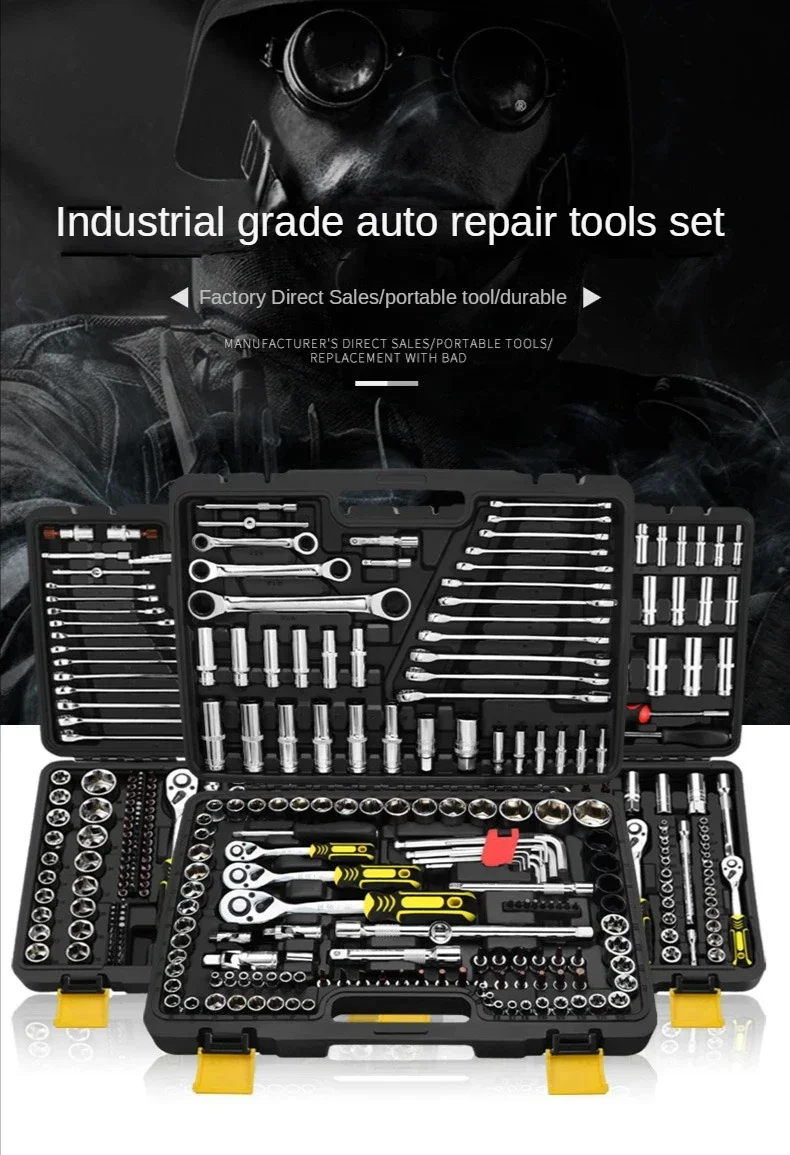 Metalworking Professional Ratchet, Ratchet, Spanner, Cabeça, Reparação do soquete, Chave de fenda, Car Pawl Soquete Tool, Wrench Set Kit, 46Pcs