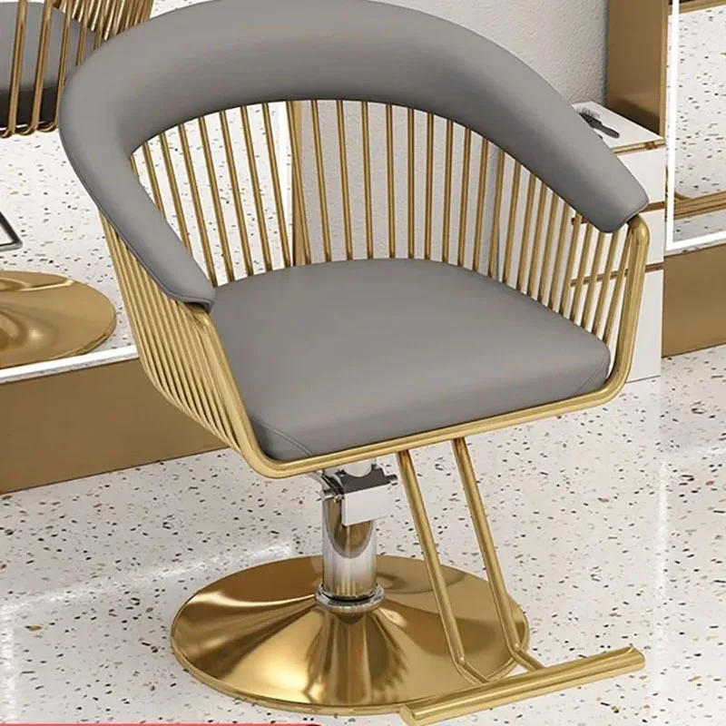 Barbershop Salon Barber Chair Luxury Comfort Gold Swivel Design Barber Chair Beauty Hairdressing Cadeira De Barbeiro Furniture