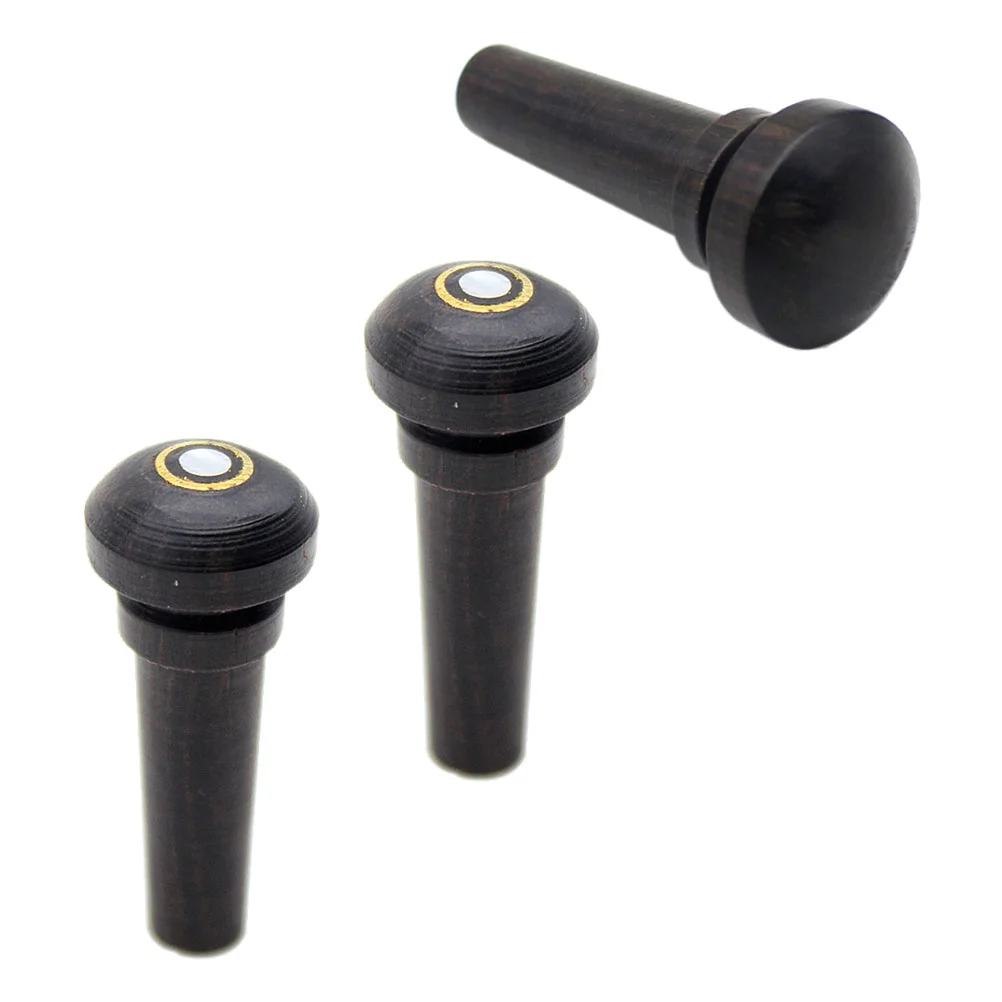 3 Pcs Violin Tail Pegs End Nail Musical Instruments Ebony Bridge Pin Wood Nut Acoustic Supplies