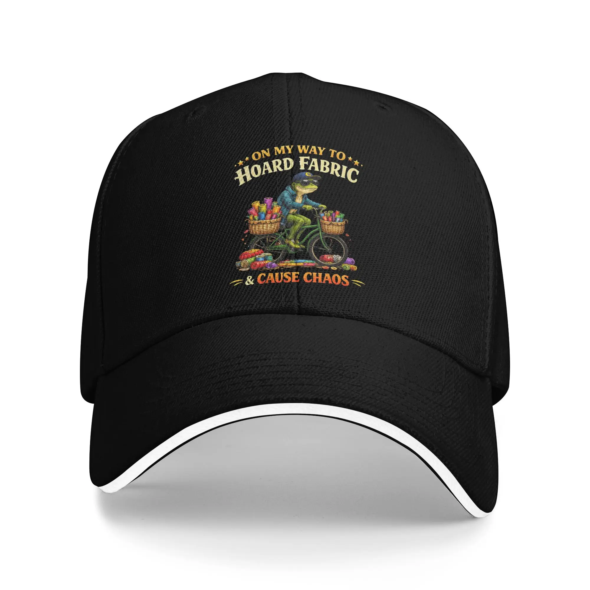 Fashion On My Way to Hoard Fabrics and Cause Chaos Golf Hat Men Women Trucker Hat  Outdoor All Seasons Adjustable Fit Sun Caps