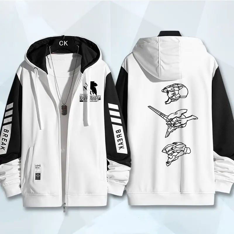 Cartoon Neon Genesis Evangelion Hooded Cardigan Sweater Jacket Anime Peripheral EVA-01 2D Outerwear Jacket Boys Clothing Gift view 5