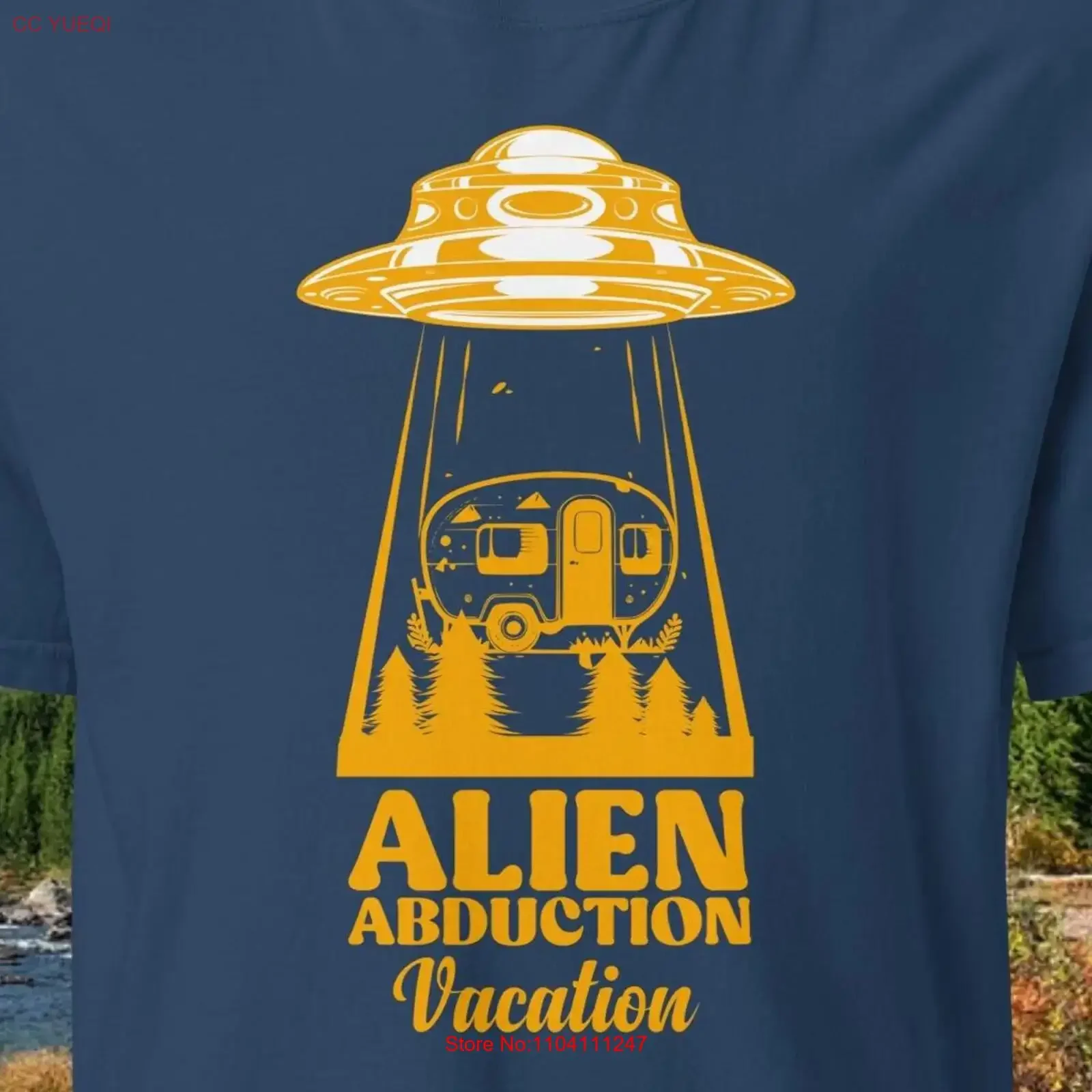 Alien Abduction Vacation Funny T Shirt vintage Washed Stretched Versatile Soft Stylish graphic fashion streetwear