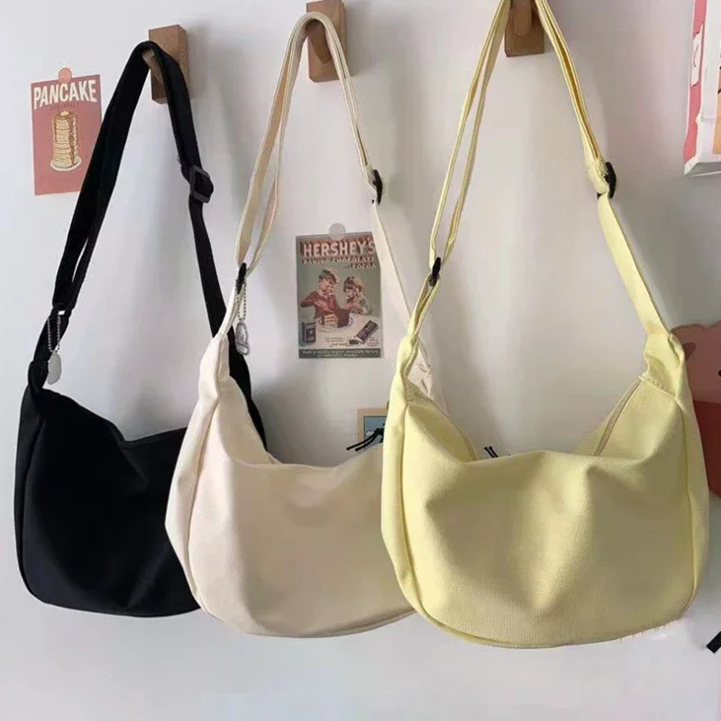 

Японская милая холщовая повседневная подростковая школьная сумка в стиле Харадзюку, эстетичная милая сумка-мессенджер, большая вместительная новая женская сумка на плечо Y2k