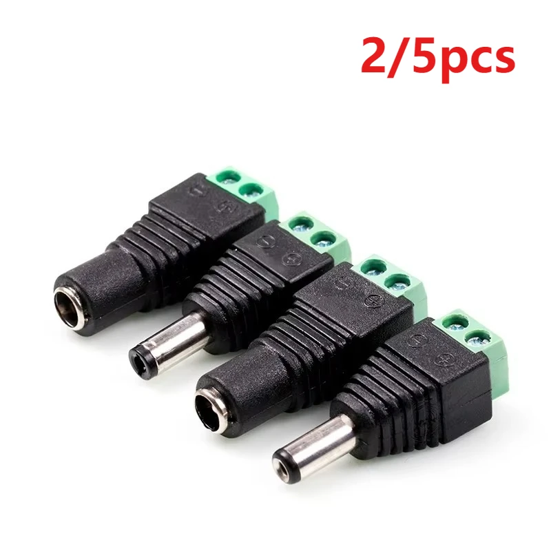 

2/5 шт. гнездовой разъем постоянного тока 2,1*5,5 мм разъем питания адаптер разъем кабеля для 3528/5050/5730 светодиодная лента лампы