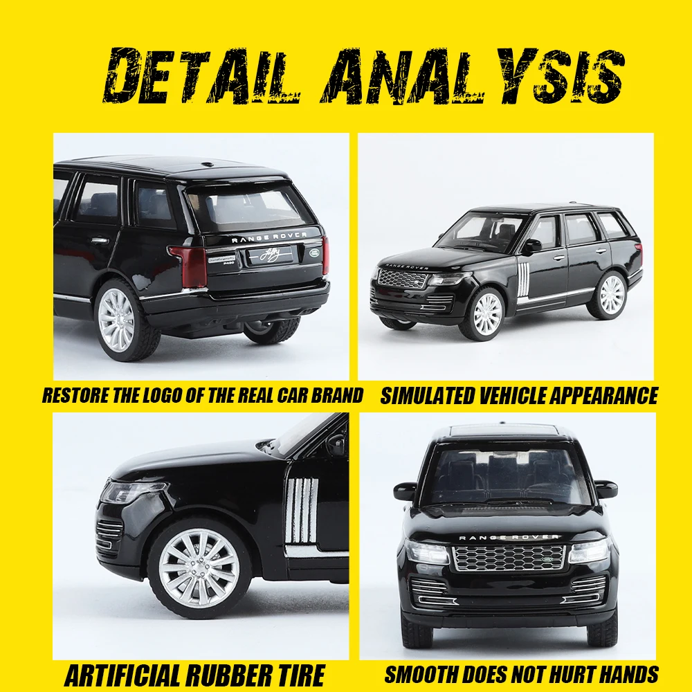 1/43 lr r0ver liga diecast modelo de carro fora da estrada suv puxar para trás suspensão criança requintado presente aniversário brinquedo coletar reduzir preciso