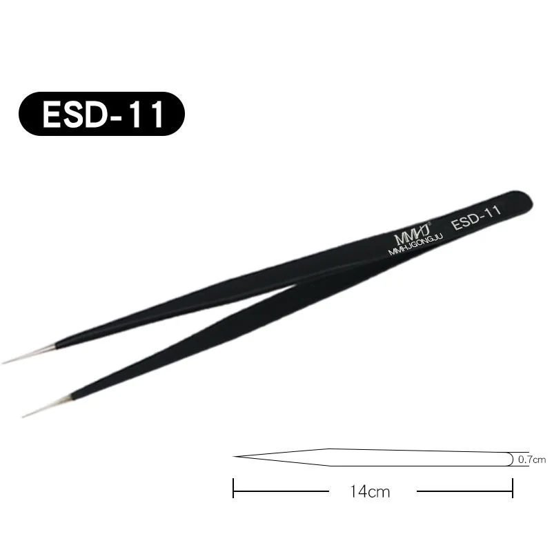 Stainless Fiber Tips High Precision Anti-Static Precision Tweezers Professional Repair Tools for Repair Soldering Craft Tools