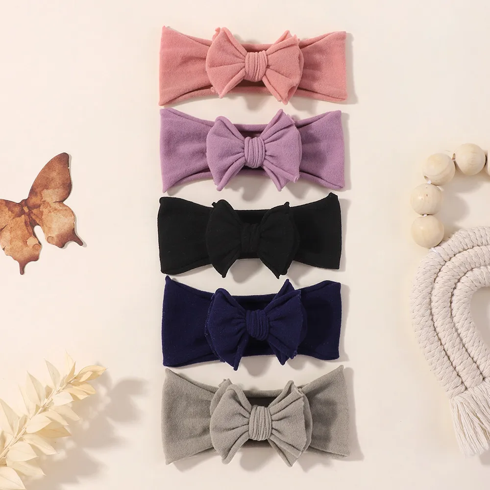 5 teile/satz Candy Farbe Weichen Bogen Haar Ring Seil Elastische Haarband für Baby Mädchen Halter Headwear Haar Zubehör 2024 Geschenk