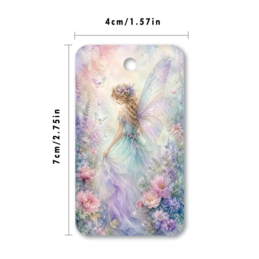 40pcs, Gift Tags, Dreamy Floral Fairy Watercolor, Hanging Paper Labels for Gift Wrapping, Holiday Party Decor with String
