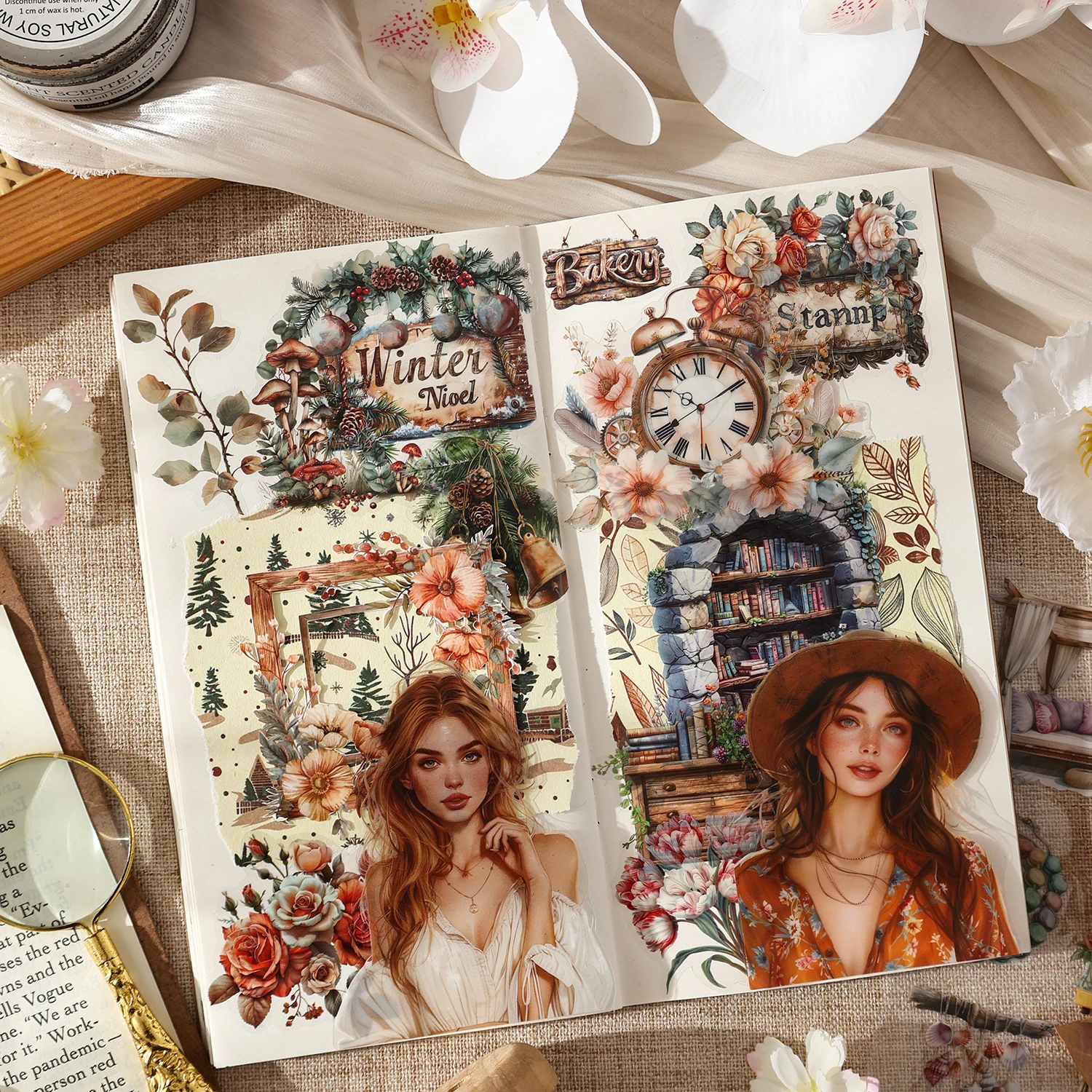 Journal GO 20pcs Dual Material Kawaii Stationery Stickers Honey Glaze Fragrance Diary Planner Decorative Mobile Craft diy Decals