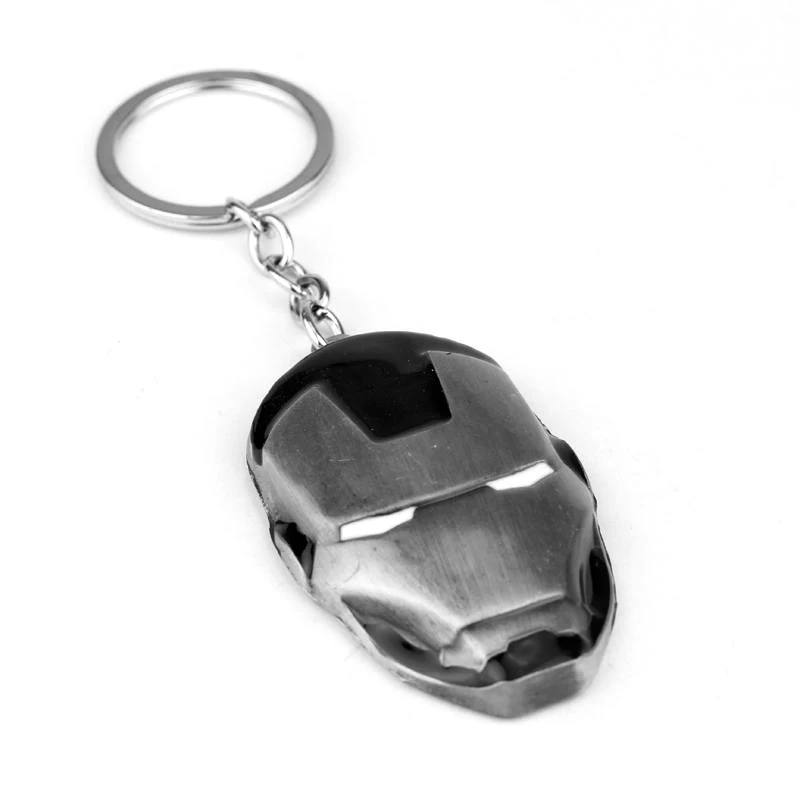 Marvel Avengers Keychain Superhero Iron Man Helmet Metal Pendant Keyring Car Backpack Key Holder Trend Jewelry Accessories Gifts