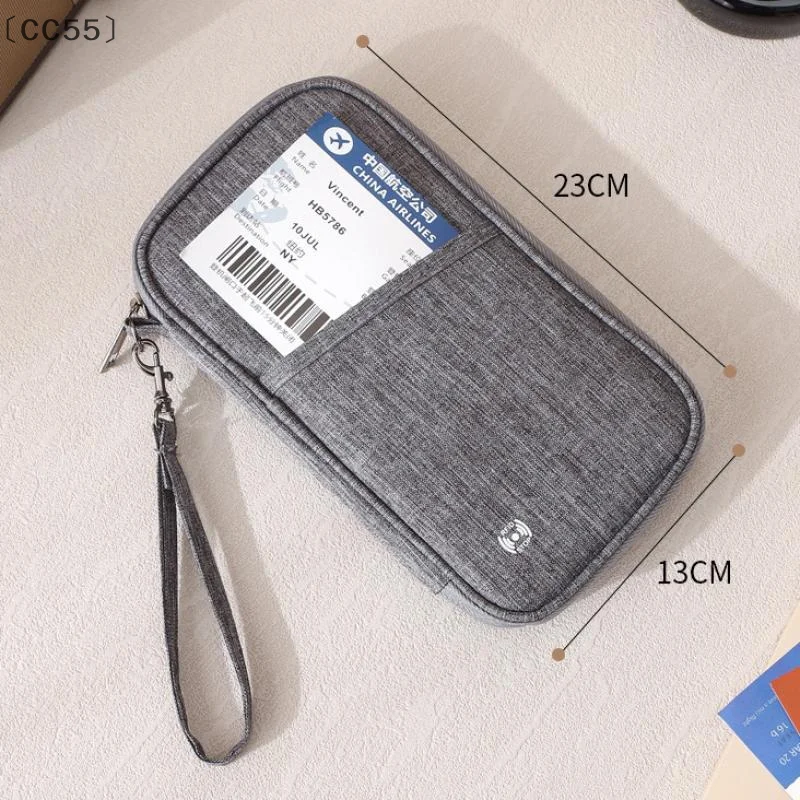 [-CC55」 محفظة جواز السفر بحجب RFID، محفظة أساسيات السفر، منظم مستندات السفر، حافظة بطاقات الائتمان، حقيبة حامل جواز السفر