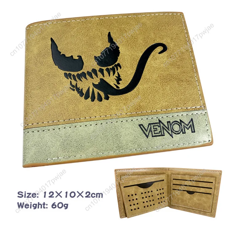 

Marvel Series Hero Venom: Compact Bi-fold Wallet — Embossed PU Leather Money Clip, Billfold, and Card Holder (Unisex)