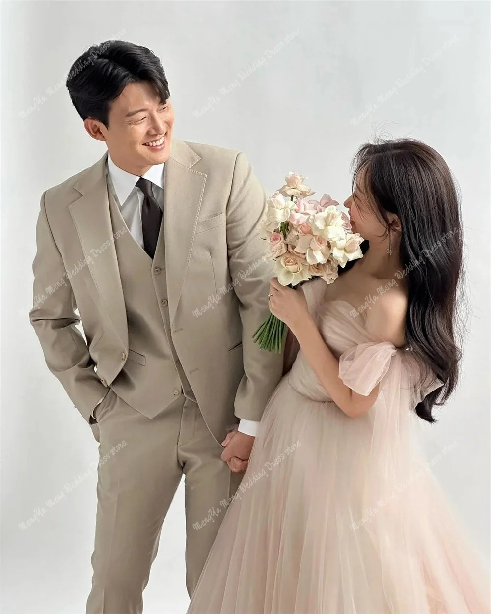 ZHUISHU Индивидуальное сказочное милое корейское тюлевое свадебное платье для фотосессии с корсетом на спине, длиной до пола, свадебное платье 한국 웨딩 드레스 2025