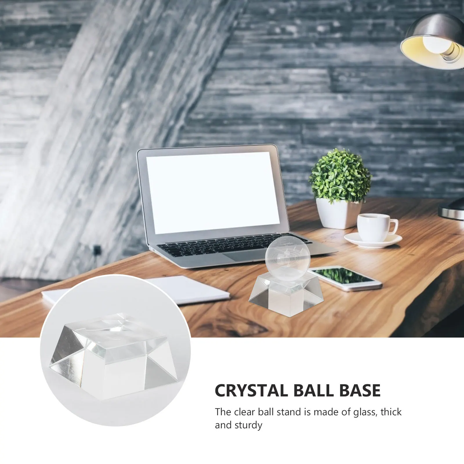 

Crystal Ball Stand Clear Glass Thick Sturdy Base Concave Holder for Display Suitable Baseball Softball Tennis Balls