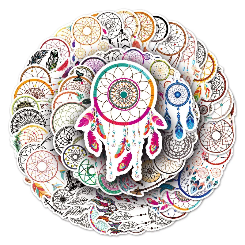 10/25/50pcs Dream Catcher Graffiti Stickers Aesthetic for Guitar Laptop Pad Phone Fridge Luggage Water Bottle Scrapbook