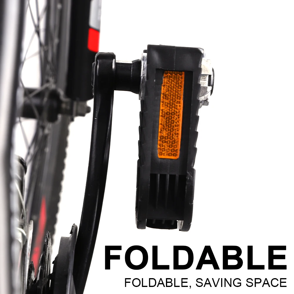 Bicycle Flat Pedals with Safety Reflective Sheet Cycling Sports Pedals Non-Slip Universal Foldable Pedals for E-Bike MTB Bikes