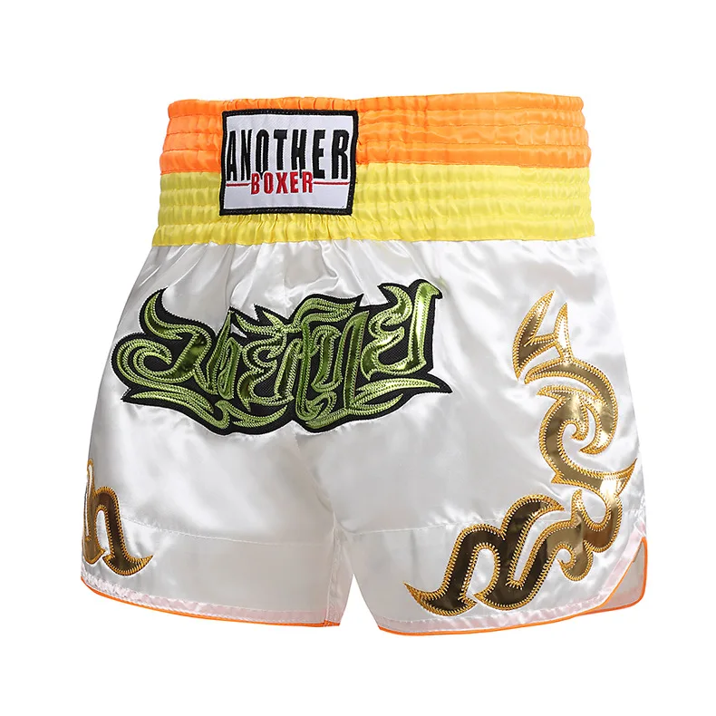 2023 Adult Muay Thai Shorts Hand Embroidery Tear Resistant Boxing Pants Muay Thai Boxing Equipment Customization Logo