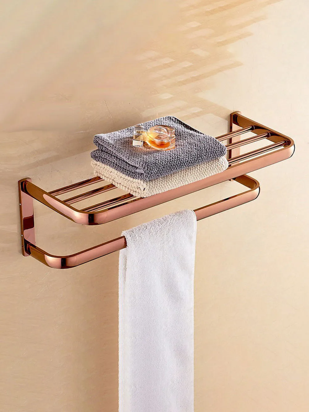 Accessori da bagno in ottone dorato rosa Porta asciugamani per montaggio a parete Porta asciugamani Porta asciugamani Lba865