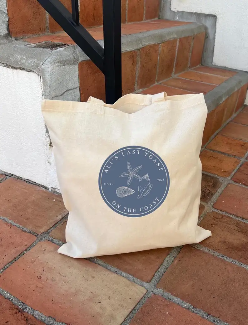 Last Toast On The Coast Umbrella Tote – Beach Bachelorette – Kater-Set-Tasche – Bachelorette-Tasche – Brautjungfern-Geschenke – Custom