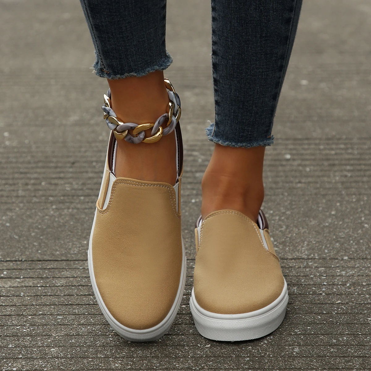 2023 New Hot Sale Women Platform Sneakers Solid Color Wedges Fashion Casual Shoes Comfortable Flats Outdoor Running Female Shoes