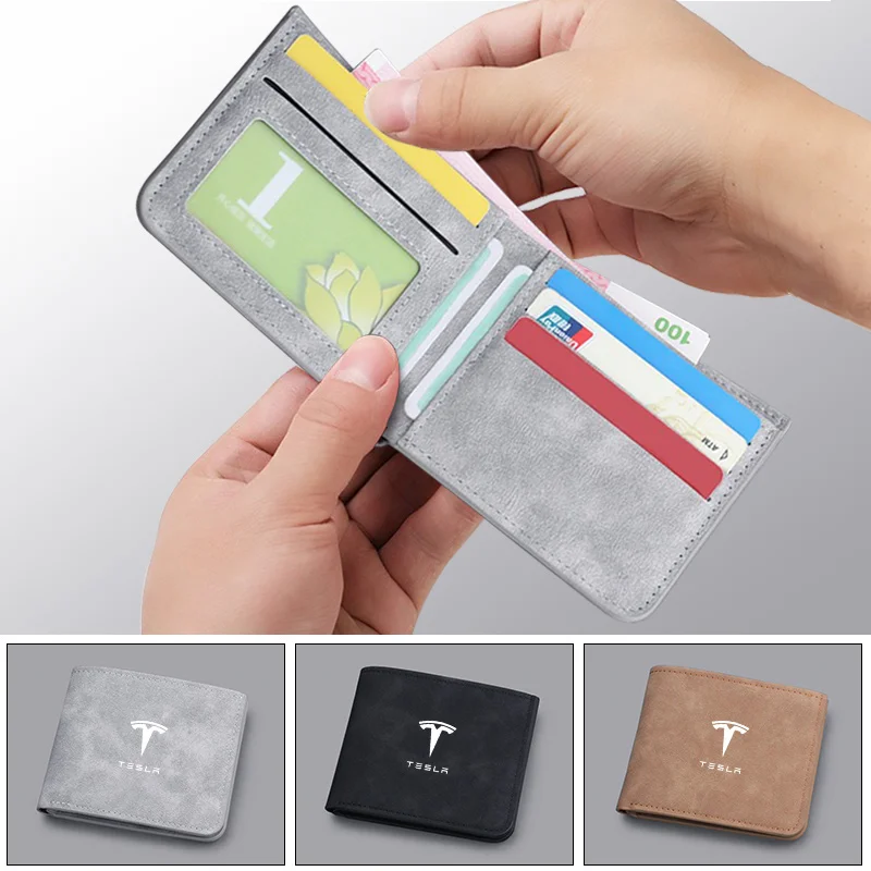 1PC Portfele z logo samochodu ID Karta bankowa Przechowywanie zdjęć Torba na pieniądze Portmonetki dla Tesla Model 3 Model S X Model Y Roadster SpaceX Akcesoria — zdjęcie 6