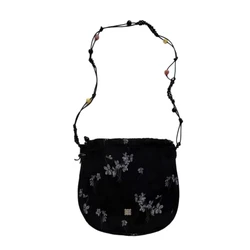 Women Drawstring Messengers Bag Old Flower Crossbody Bag Wovens Beaded Shoulder Bag Small Purses and Handbags