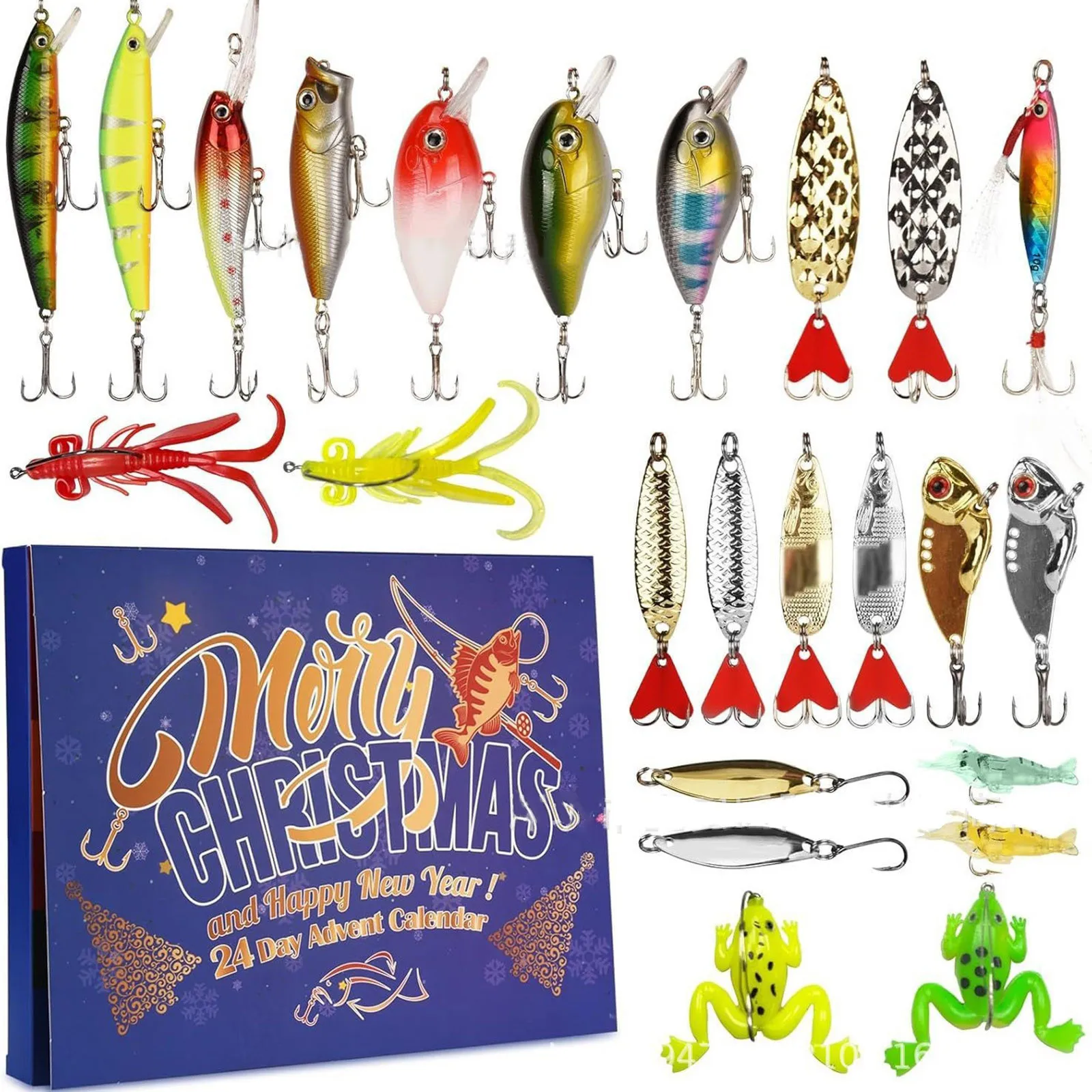 

Christmas Decor Advent Calendar Fishing Countdown Fishing Tackle Advent Calendar For Fish Adult Men Teen Boys Surprise Gift