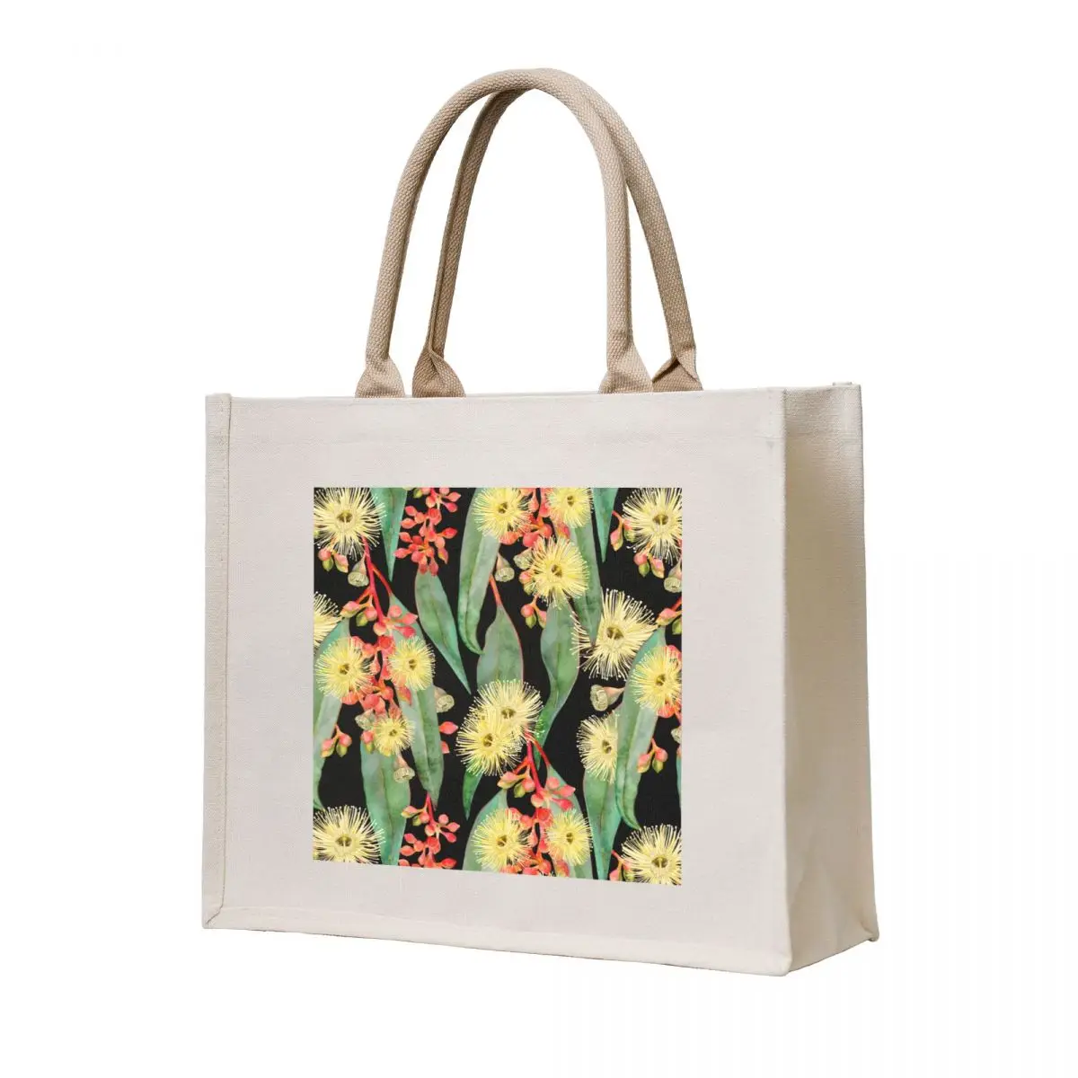 

Bush Gum Floral Blooms - Elegant Black Tote Bag Women's handbag Reusable bags bag luxury women female bag