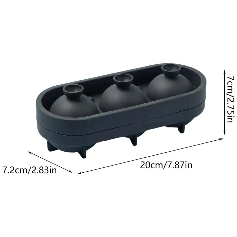 3D Tennis Ice Ball Maker Tray 3 Cavities Silicone Ice Maker Mold For Cocktails Beverages Chocolate Jelly Making JOMD