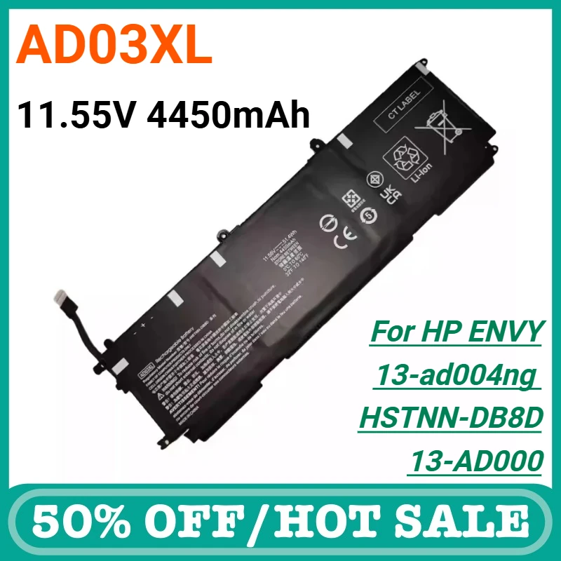 

AD03XL 11.55V 4450mAh Lithium-ion Battery Is for HP ENVY 13-ad004ng, HSTNN-DB8D, 921439-855, 921409-271, TPN-I128