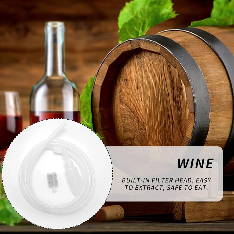 

2PCS Siphon Tube Pipe Hoses, Homemade Wine Tube Filter, Wine And Beer Dispensing Equipment, 2.5M Upgraded Silicone Tube Durable