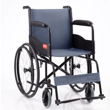 

H051 Ручная инвалидная коляска для взрослых — складная легкая стальная рама с безвоздушными шинами, портативное кресло для домашнего использования