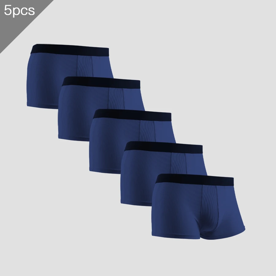 

5PCS Men's underwear, ice-silk, comfortable, breathable, sporty, trendy and personalized, summer thin, one-leg pants