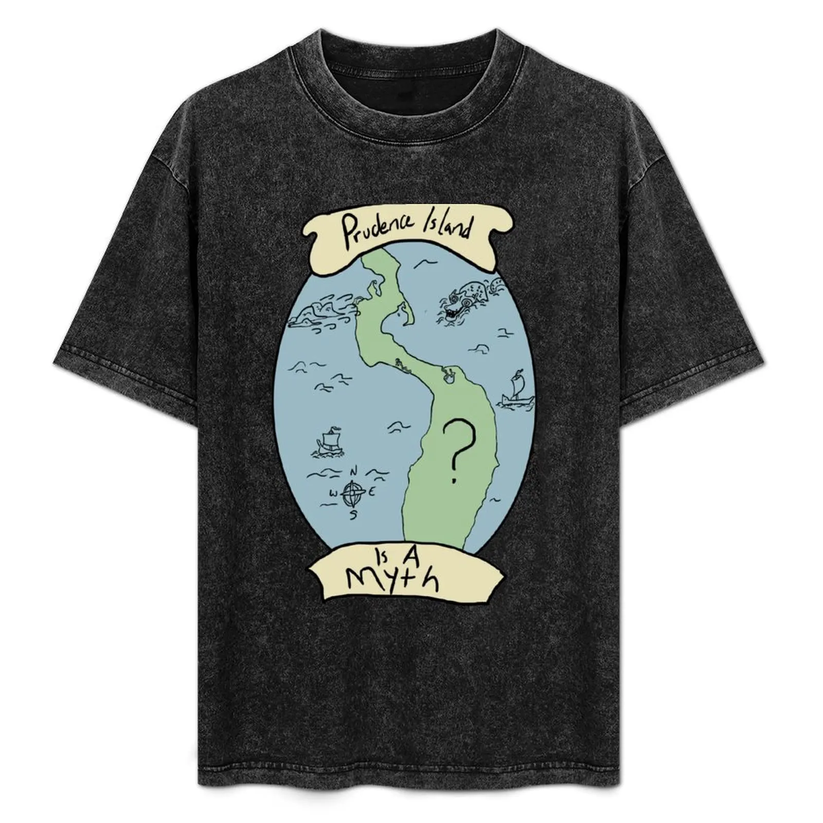 Prudence Island Is A Myth - Camiseta informal de manga corta para hombre