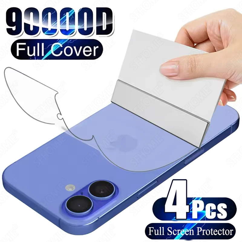 4Pcs Zurück Film Hydrogel Film Screen Protector Für iPhone 11 13 15 14 16 12 Pro Max Für iPhone 16 14 15 Plus 13 Pro 16e Nicht Glas