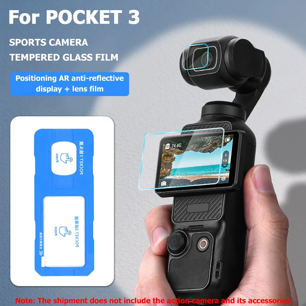 Easy Install Tempered Glass for DJI OSMO Pocket 3 Screen Protector  9H HD Protective Film Anti-Scratch Gimbal Accessories