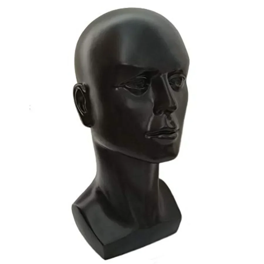 

Mannequin Head Male Face Model Display Stand for Wigs Hat Glasses Mask Headphone black