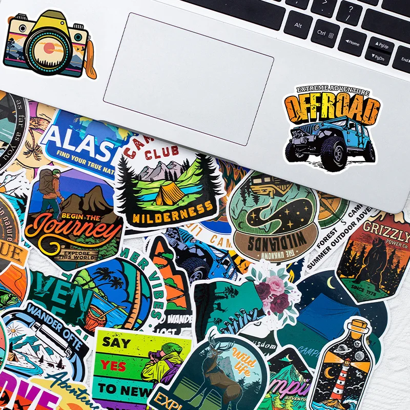 10/25/50Pcs Retro Offroad Reizen Stickers Outdoor Landschap Verkennen Kamp Decor Auto Decals Skateboard Telefoon Gitaar laptop