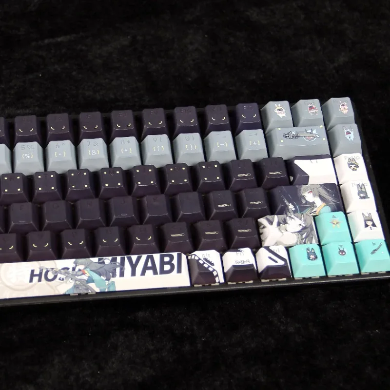 Hoshimi Miyabi Keycap 120 Keys Five-sided Thermal Sublimation PBT Original Empty/Side Engraving Mechanical Keyboard Accessories
