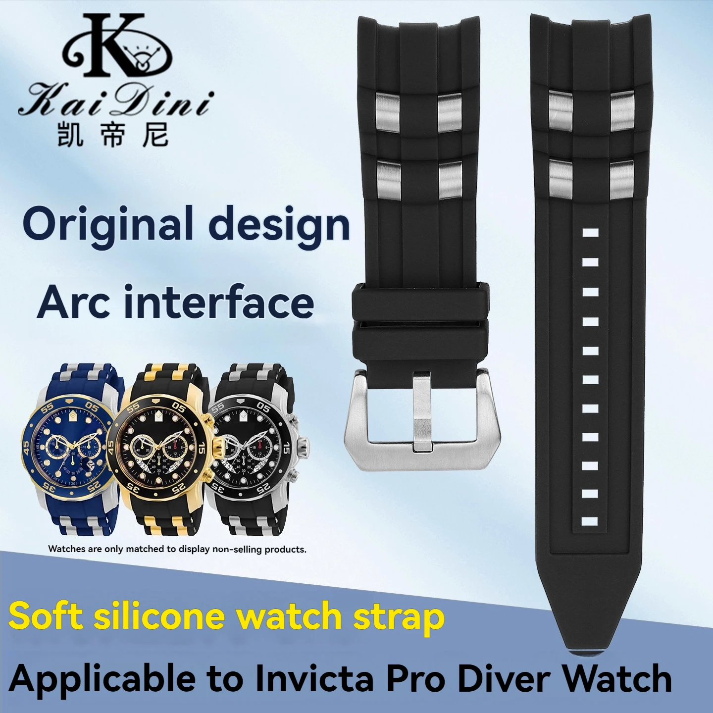 

Мужской силиконовый ремешок для часов, совместимый с Invicta Pro Diver, водонепроницаемый спортивный резиновый ремешок из ТПУ, 26 мм, аксессуары для часов