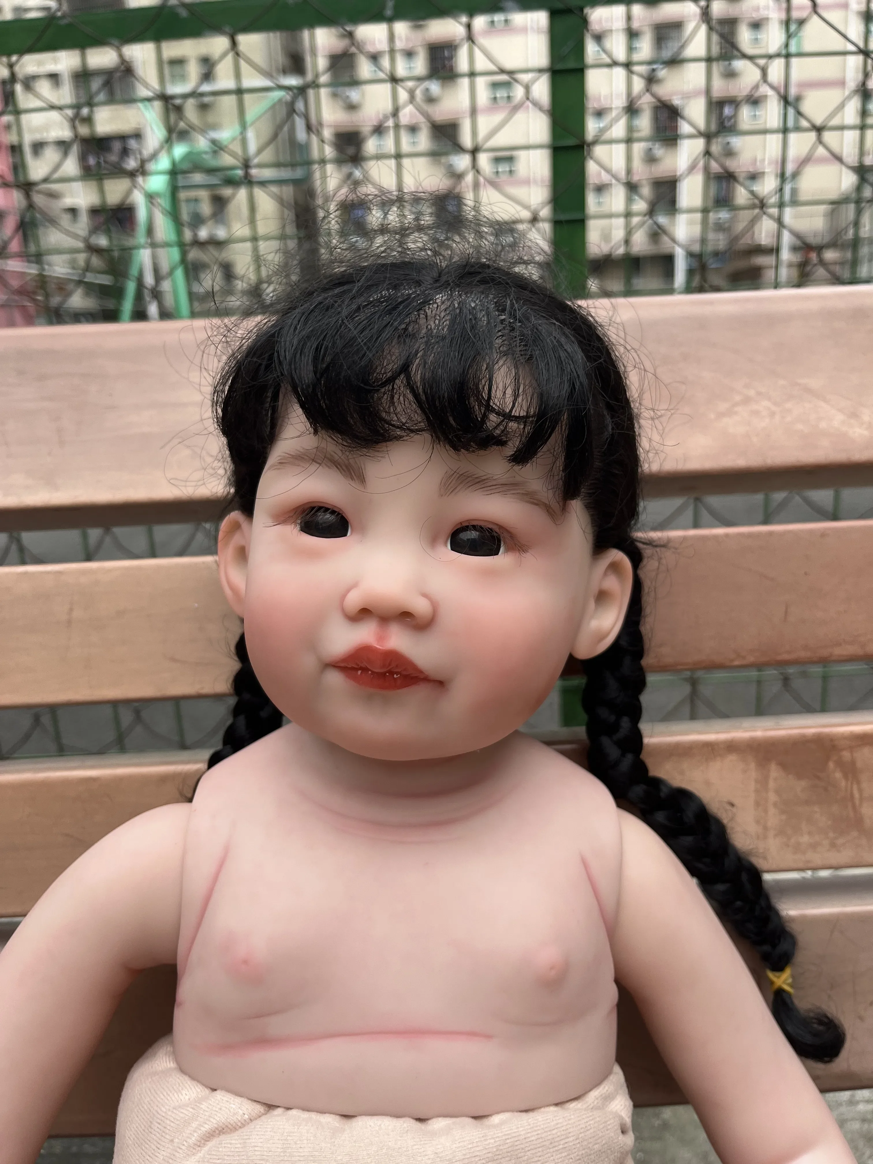 SINO-BB Customized Limited Supply 32inch Reborn Baby Doll Leonie With Hand-Rooted Hair Painted Kit DIY Part Christmas Gift