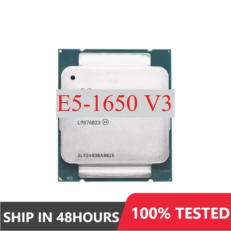 Used inter E5-1650 V3  E5 1650 V3 E5-1650V3  E5 1650V3 CPU 22nm 6 Cores 12 Threads 3.5GHz 140W LGA2011-3 for X99 perfect test