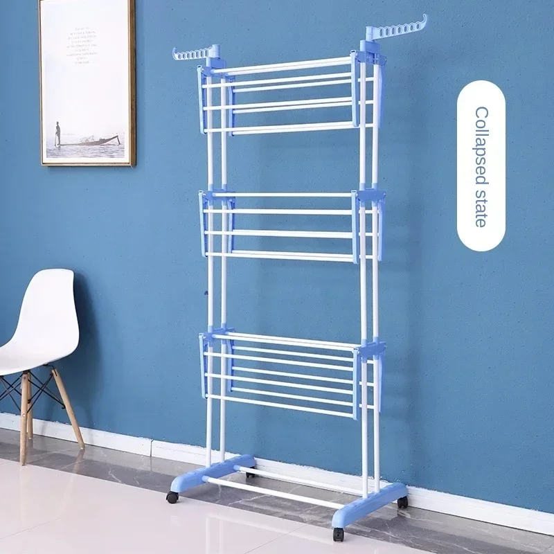 Foldable Drying Rack for Large Clothes, Stainless Steel, Foldable Base, Laundry Dryer, 67.7 in