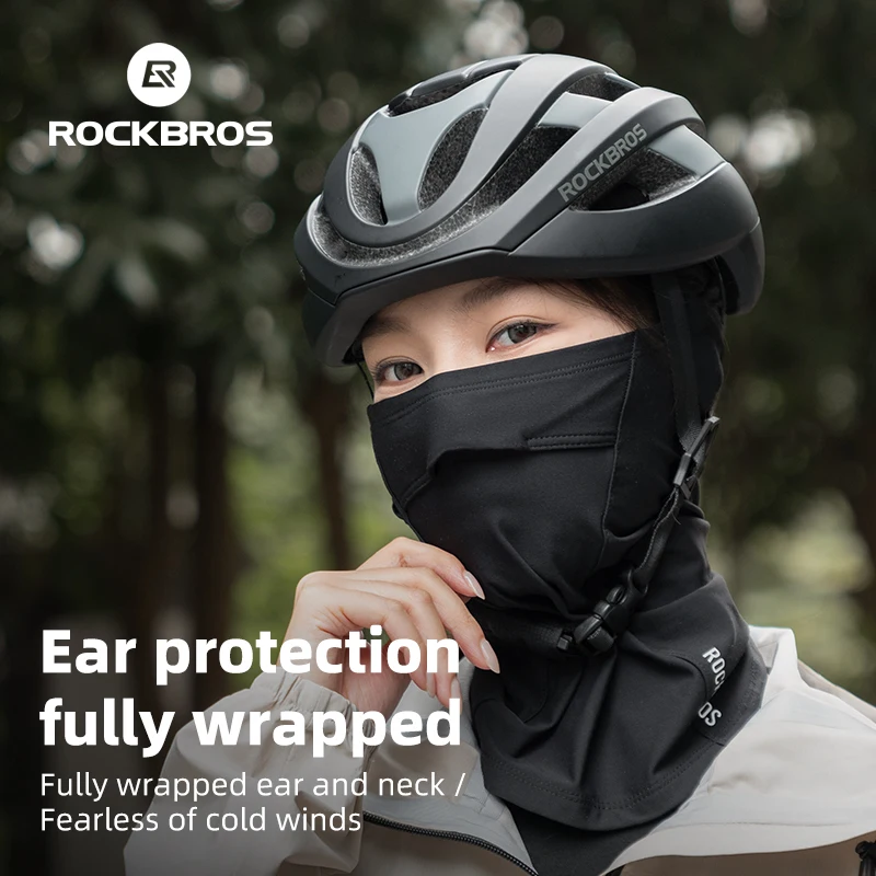 وشاح وجه من ROCKBROS بتصميم ممتد لحماية الأذن، قناع وجه دافئ مقاوم للرياح ومسامي للرياضة في الهواء الطلق والمشي لمسافات طويلة والدراجة